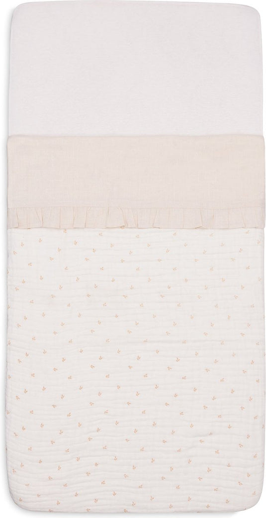 Jollein baby laken wieg - 75x100cm - ruffle - natural