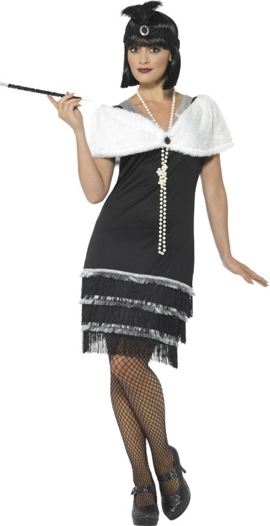 Smiffys jaren 20 flapper jurk zwart - maat m