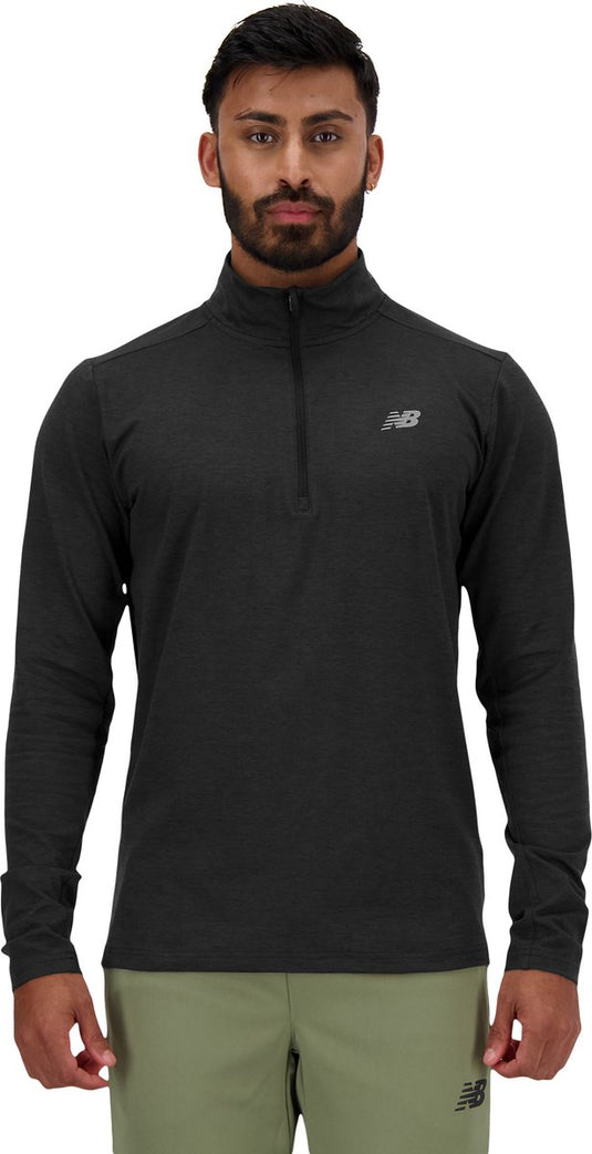 New balance space dye 1 4 zip heren sporttrui - black xxl