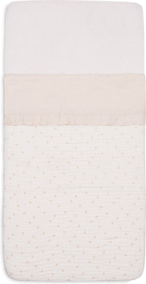Jollein baby laken ledikant - 120x150cm - ruffle - natural