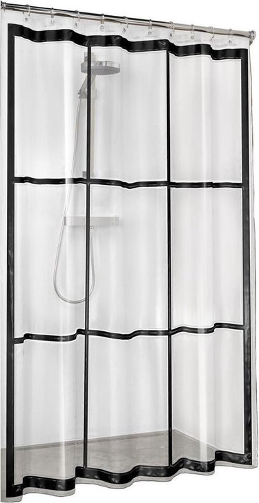 Sealskin brix douchegordijn 180x200 cm - peva - transparant zwart