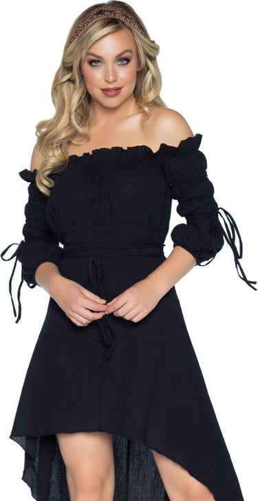 Leg avenue gauze high low peasant dress