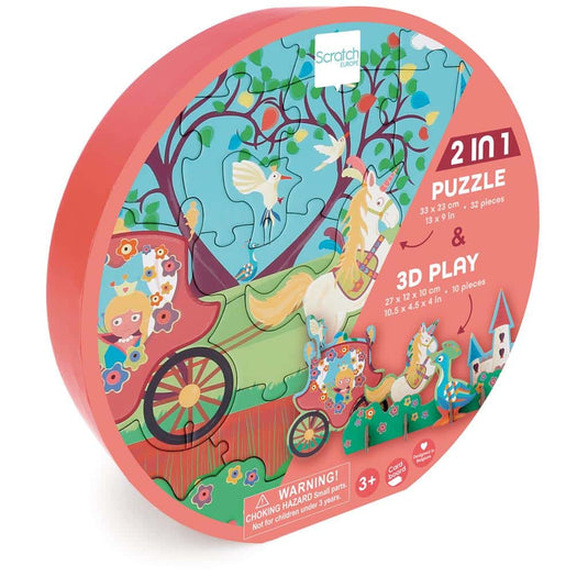 Scratch play puzzel 3d - prinses - 33x23,1cm - 32 stukjes - 3 jaar
