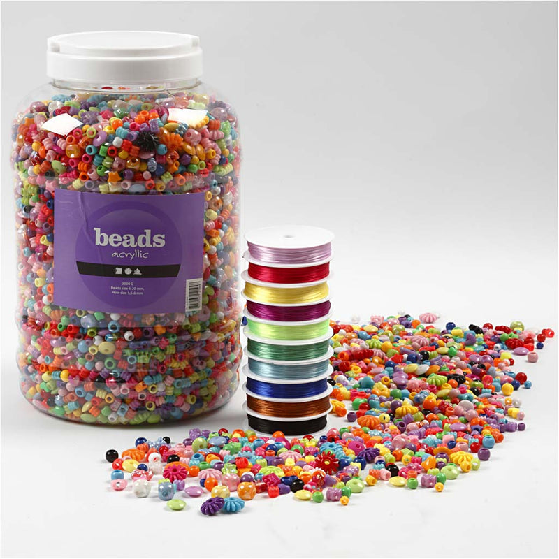 Afbeelding laden in galerijviewer, Https: www.cchobby.nl plastic-kralen-en-elastisch-koord-afm-6-20-mm-gatgrootte-1-5-6-mm-ca-3000-gr-1-doos
