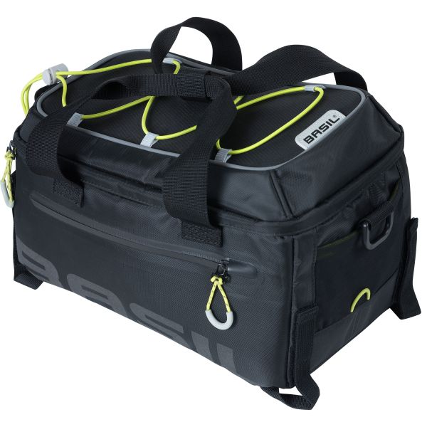Load image into Gallery viewer, Basil Miles Trunkbag - Sportieve zwarte bagagedragertas voor sportievelingen - 7L - Zwart Lime
