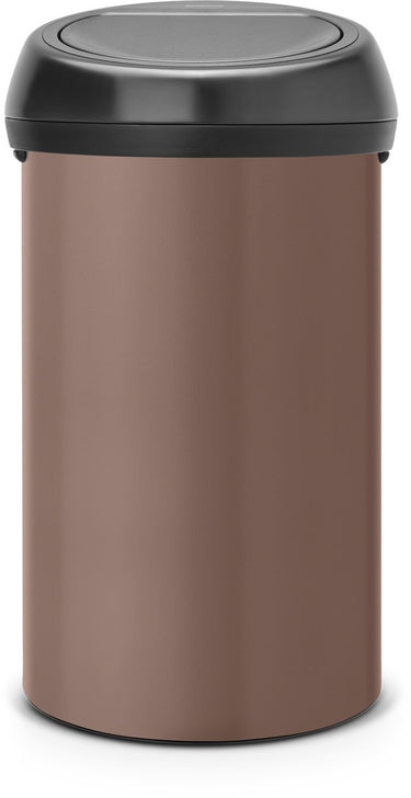 Brabantia touch bin prullenbak - 60 liter - satin taupe matt black deksel