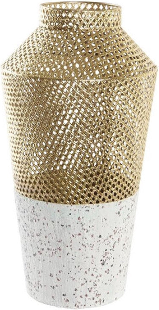 Dkd home decor vaas grijs gouden metaal modern (25 x 25 x 48 cm)