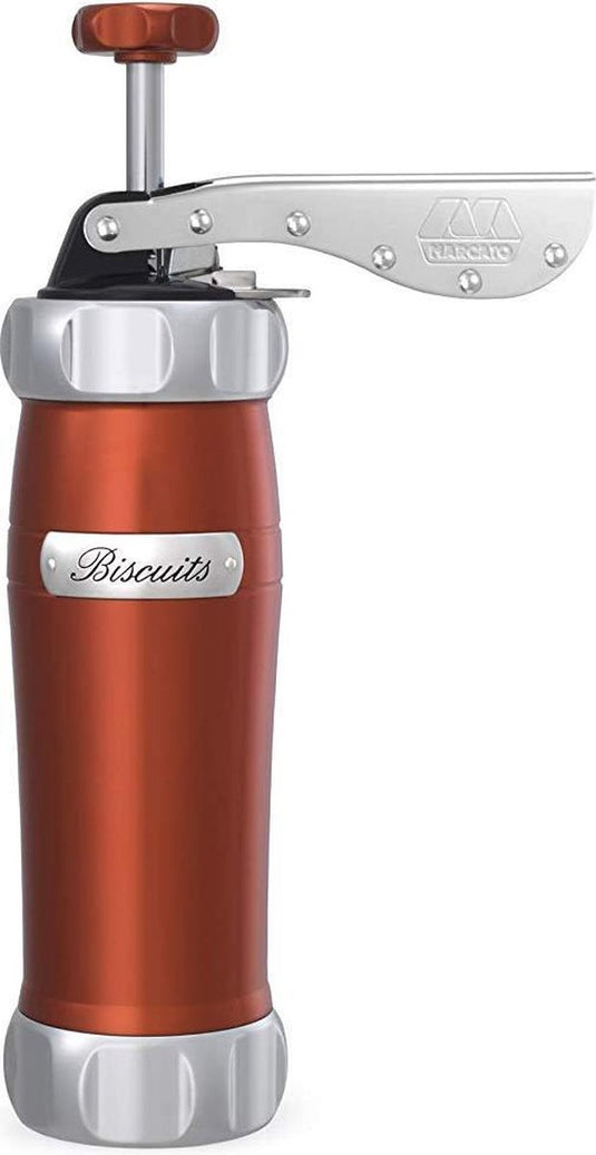 Marcato atlas deluxe koekjesmaker koekjespers met 20 sjablonen aluminium - rood