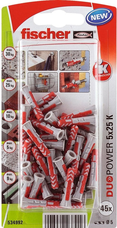 Fischer 534992 duopower 5 x 25 k nv 2-componenten plug 25 mm 5 mm 1 set(s)