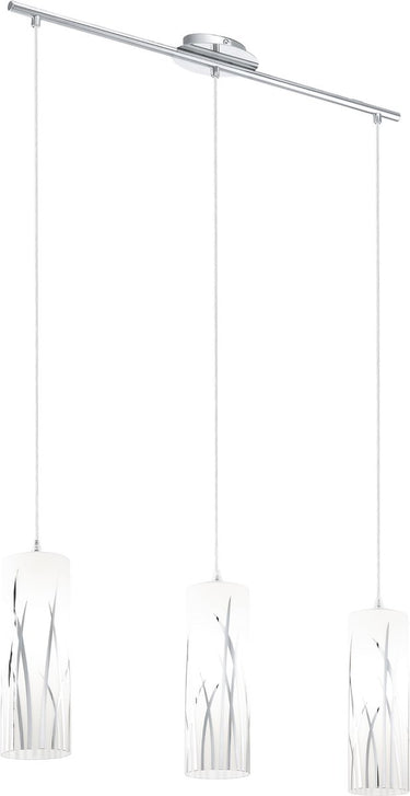 Eglo rivato - hanglamp - 3 lichts - wit, chroom