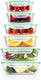 Alpina glazen vershoudbakjes - meal prep bakjes - diepvriesbakjes 12-delige set met deksels - 370ml, 640ml en 1050ml - geschikt voor oven, vriezer, magnetron en vaatwasser - glas