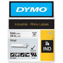 Labeltape dymo 18443 9mmx5.5m zwart, wit