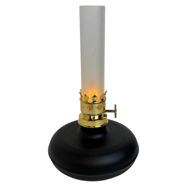 Mansion atmosphere led olielamp vlam zwart 13x13x21,5cm