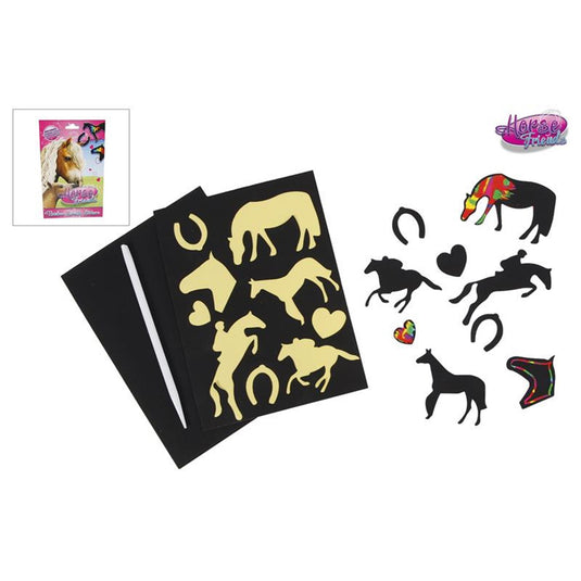 Horse friends kras stickers paard