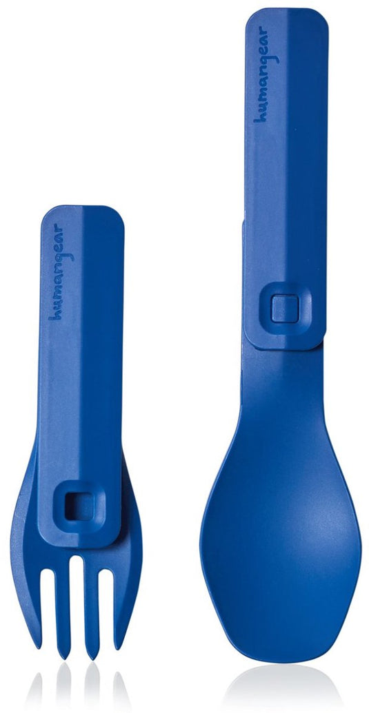 Human gear - gobites duo click - herbruikbaar - lichtgewicht - bestek - blue - campingbestek