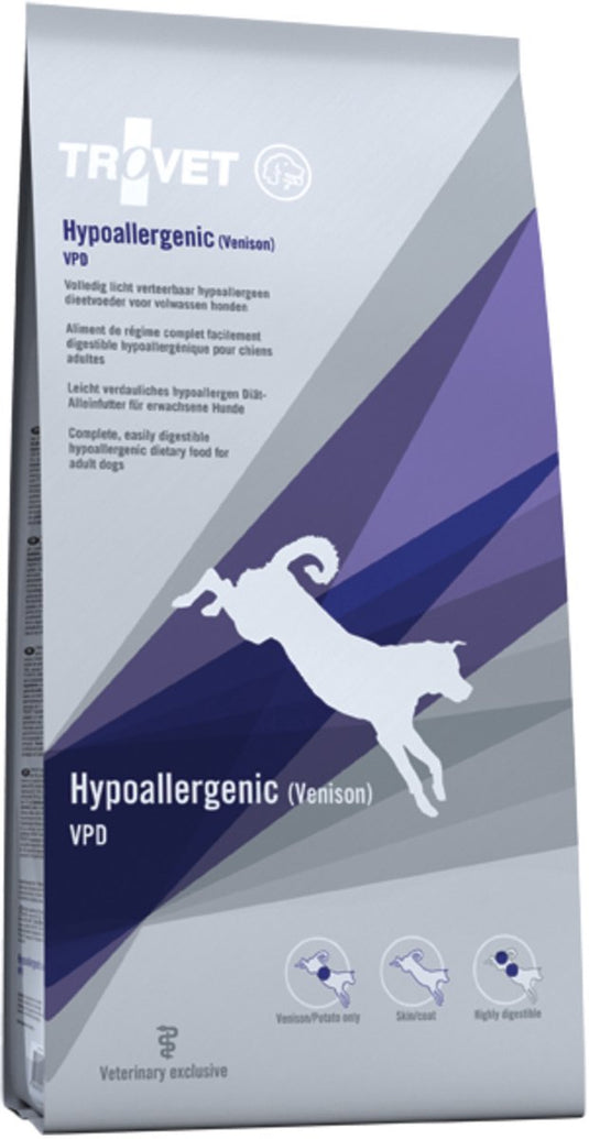 0 0 trovet vpd hypoallergenic dog - hondendieetvoer - hert 3 kg
