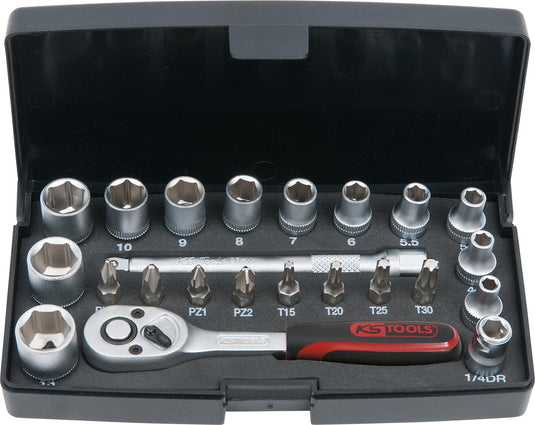 Ks tools ks-tools dopsleutel set steckschl.satz 1 4 23tlg.