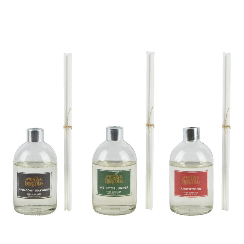 Load image into Gallery viewer, Decoris kerst geurset met geurstokjes 5,5x5,5x20cm 3 assorti
