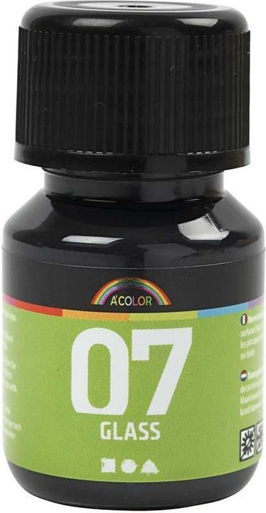Creativ company permanente glasverf - zwart, 30ml