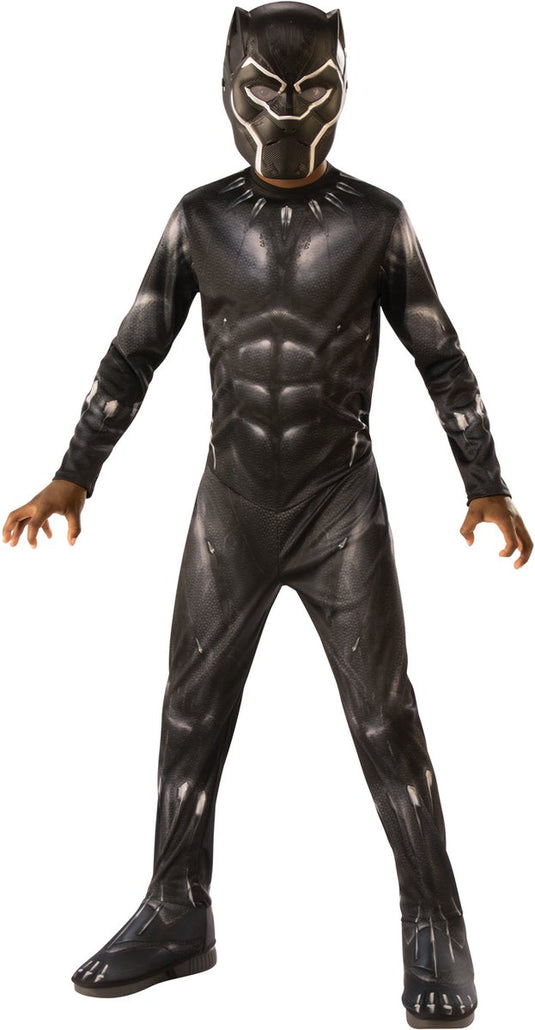 Rubies - black panther kostuum - black panther kostuum jongen - zwart - maat 104 - carnavalskleding - verkleedkleding