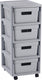 Curver infinity ladesysteem - 4 lades van 11l - met wieltjes - 36x30×66 cm - grijs
