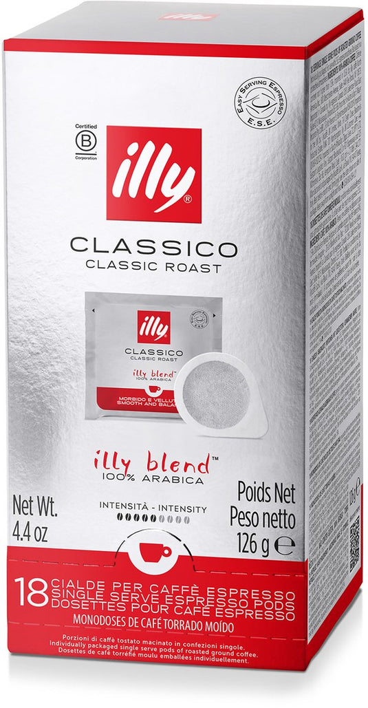 Illy - e.s.e. servings - koffiepads - classico - 6 x 18 stuks