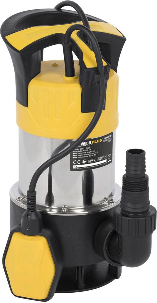 Powerplus elektrische waterpomp powxg9524 - dompelpomp van 750 w, maximale temperatuur van 35 °c en doorstroom van 12500 l hour, tuingereedschap