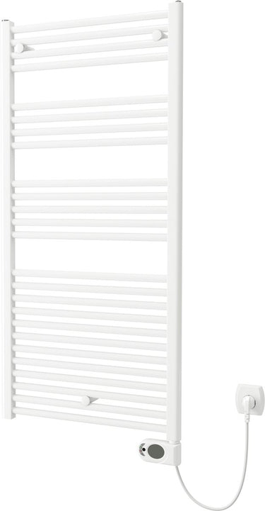 Plieger elba elektrische handdoekradiator – handdoek verwarmer – met klokthermostaat – 126.2 cm x 60 cm – 700 watt – wit