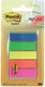 Post-it index post-it® index translucent, draagbare set, groen, oranje, roze, geel, blauw, 12 x 43 mm, 20 tabs kleur dispenser