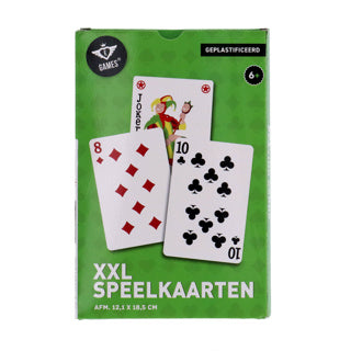 Load image into Gallery viewer, Longfield xxl speelkaarten 12,1 x 18,5 cm – geplastificeerd papieren kaartspel (54 kaarten) – extra groot kaartspel voor gezelschapsspellen familiespel – engelhart
