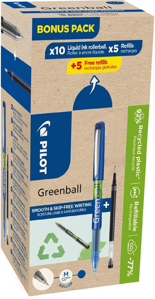 Pilot greenball roller | medium punt | 10 rollers + 10 vullingen | medium | blauw