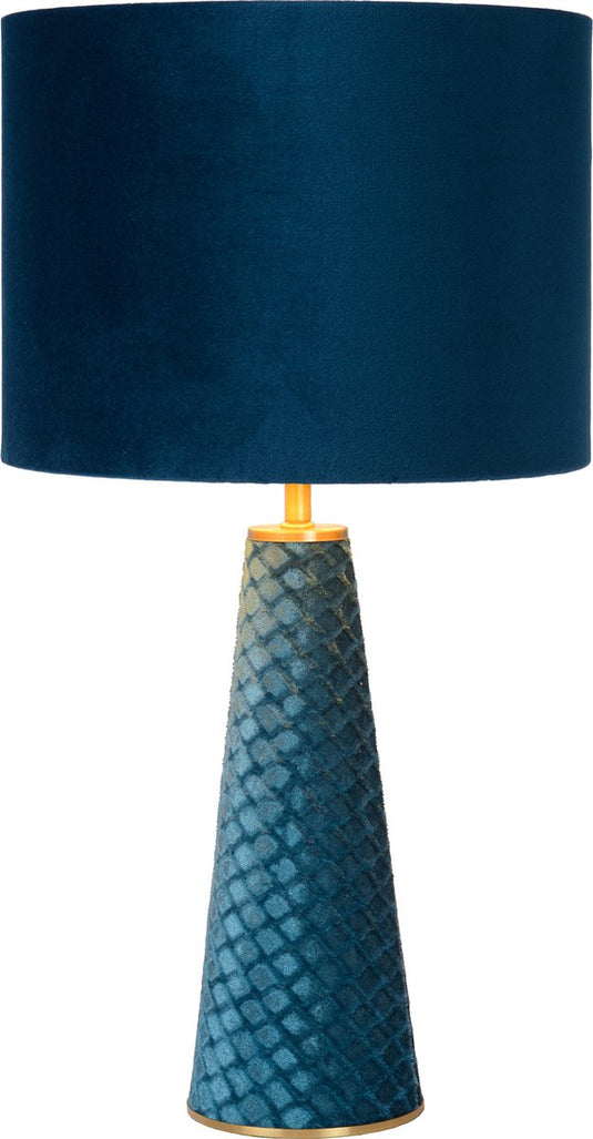 Lucide extravaganza velvet - tafellamp - ø 25 cm - 1xe27 - turkoois