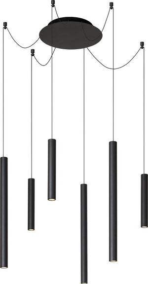 Lucide lorenz - hanglamp - ø 120 cm - led dimbaar - 6x4w 3000k - zwart