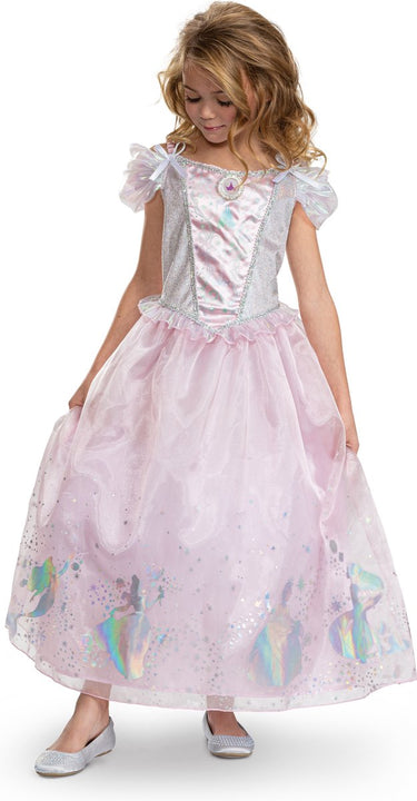 Disguise disney prinses - multi-prinses, disney prinses multi-prinses jurk deluxe, maat m (7-8 jaar), meisjes