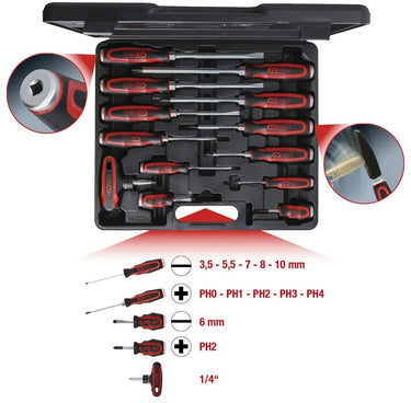 Ks tools schroevendraaier set ergotorquemax set of screwdrivers beat caps