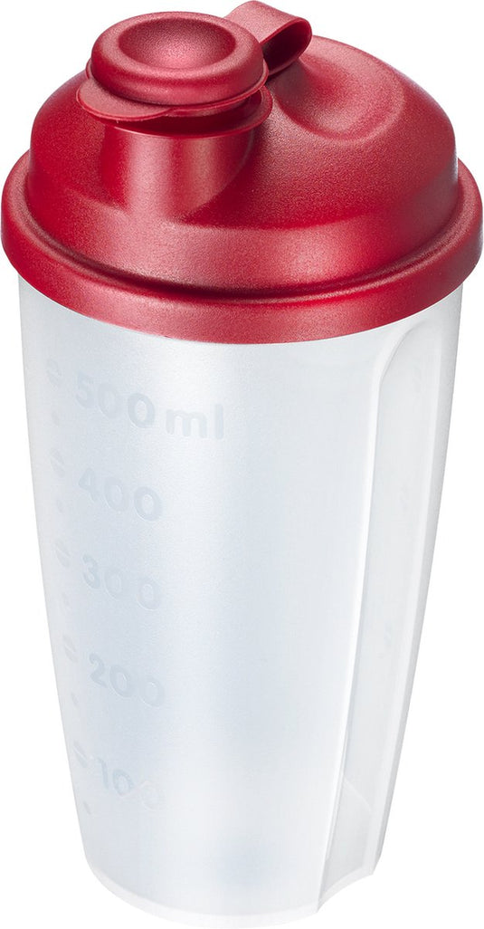 Westmark dressingshaker mixbeker met maataanduiding, verwijderbare mengschijf en afsluitbare schenktuit, inhoud: 0,5 l, kunststof, bpa-vrij, mixery, kleur: doorzichtig rood, 2435227r