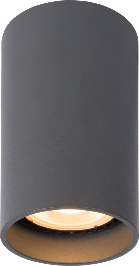Lucide delto - plafondspot (plafondlamp) - ø 5,5 cm - led dim to warm - gu10 - 1x5w 2200k 3000k - grijs