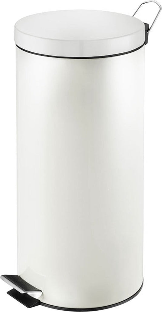 V-part - pedaalemmer 30 liter - steel - wit - prullenbak