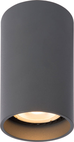 Lucide delto - plafondspot (plafondlamp) - ø 5,5 cm - led dim to warm - gu10 - 1x5w 2200k 3000k - grijs
