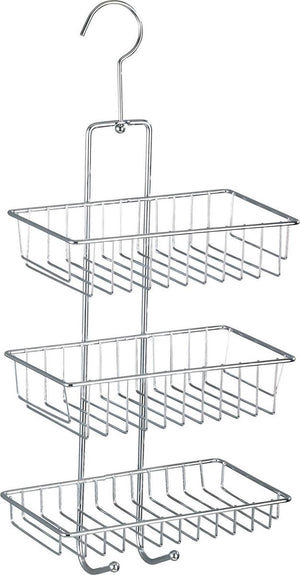Wenko doucherek nivala 3-laags chroom 22x50cm - zonder boren - doucherekje hangend - douchemand - douchecaddy ophangbaar