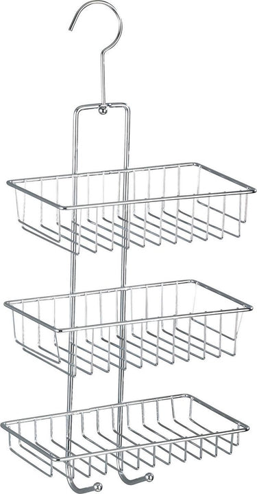 Wenko doucherek nivala 3-laags chroom 22x50cm - zonder boren - doucherekje hangend - douchemand - douchecaddy ophangbaar