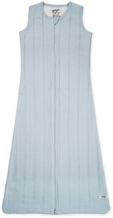Lodger newborn slaapzak zomer 62cm - veilige aansluiting bij nek en armen - 0.5 tog - 100% biologisch katoen - pointelle blauw - zomerslaapzak