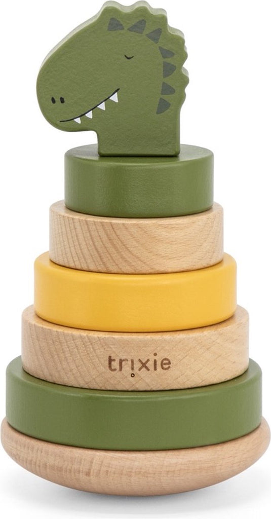 Trixie houten stapeltoren - mr. dino - houten stacking toy - educatief speelgoed - voor jongens meisjes - dinosaurus