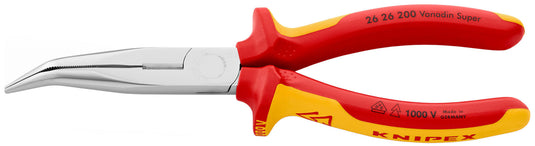 Knipex telefoontang snipe nose pliers w.cutti chrome isol. angled