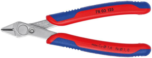 Knipex electronic super knips 78 03 125 elektronica-tang (blauw)