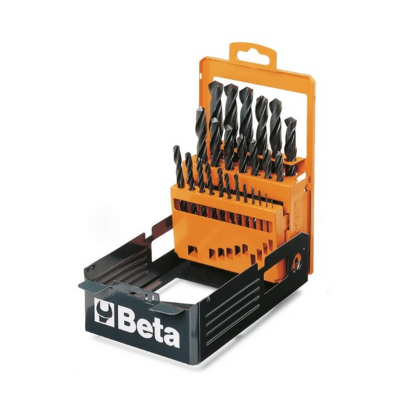 Beta 19 piece metal twist drills set in box. rolled HSS 1 to 10mm per 0.5mm