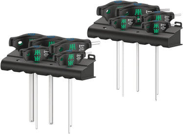 Wera 454 10 hf set imperial 1 stiftsleutelset t-greep hex-plus (zwart groen, met vasthoudfunctie, duims, 10-delig)
