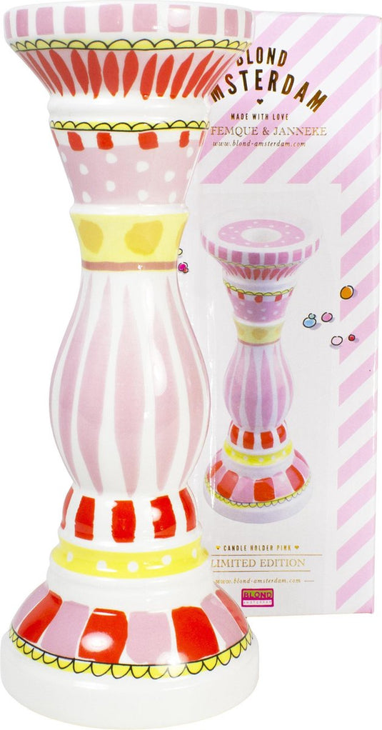 Blond amsterdam birthday: candle holder pink