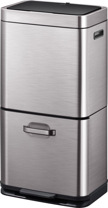 Eko - himalaya recycler sensor bin 35+25 liter - stainless steel plastic - grijs, mat rvs - prullenbak