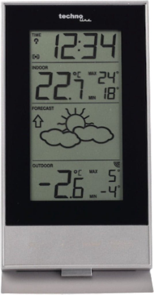 Technoline weerstation - ws 9910 - 85x166x56mm - zilver zwart - met 1 buitensensor 100m - tl-ws9910